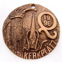 Medaille Plakette Bronze Kunstguss 9 cm Kerkplätz 1996 Reliefbild Nordrhein-Westfalen - Marl Vorschau