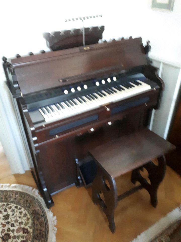 Harmonium generalüberholt Jacob Estey Brattleere 1888 Sitzbank in Bad Bergzabern