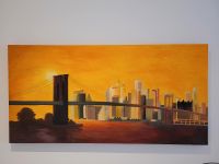 Bild, Acryl Gemälde 100x50cm New York Skyline, Brooklyn Bridge Nordrhein-Westfalen - Rheine Vorschau