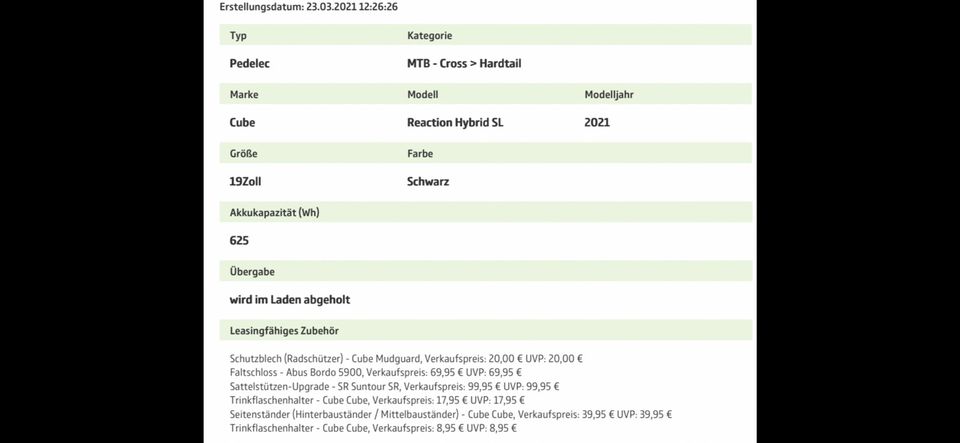 Cube Reaction Hybrid SL 625 29 Top Zustand! Leasing Ende in Hatzfeld (Eder)