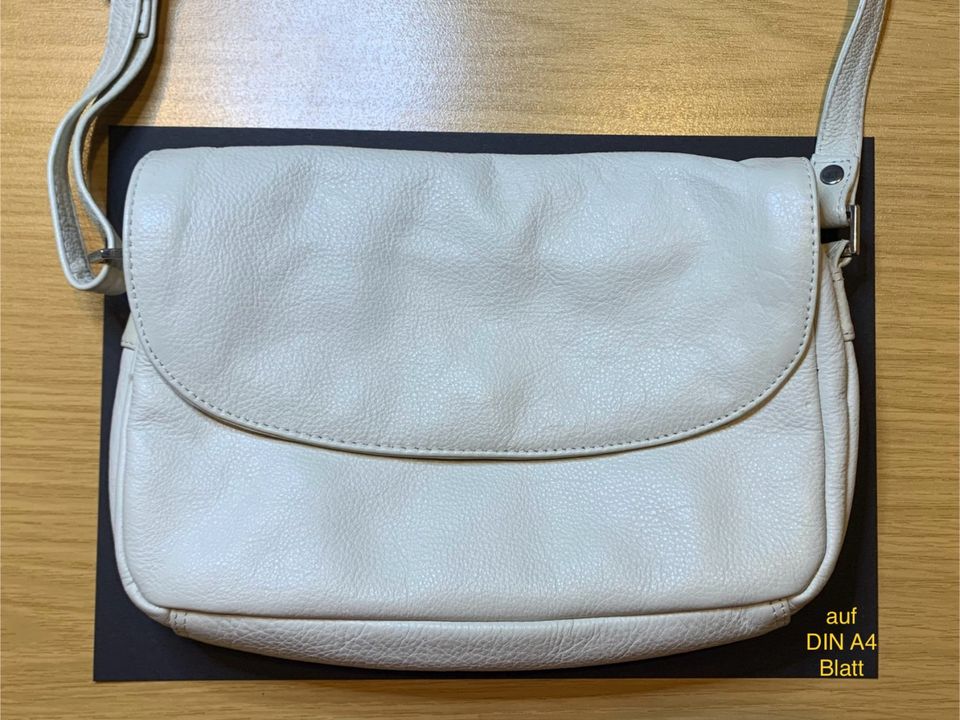 kleine Umhängetasche / Handytasche - creme/schwarz in Hopsten