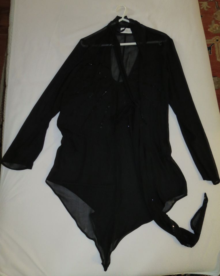 Elegante Chiffon Bluse, schwarz, Gr. 40 in Büdingen