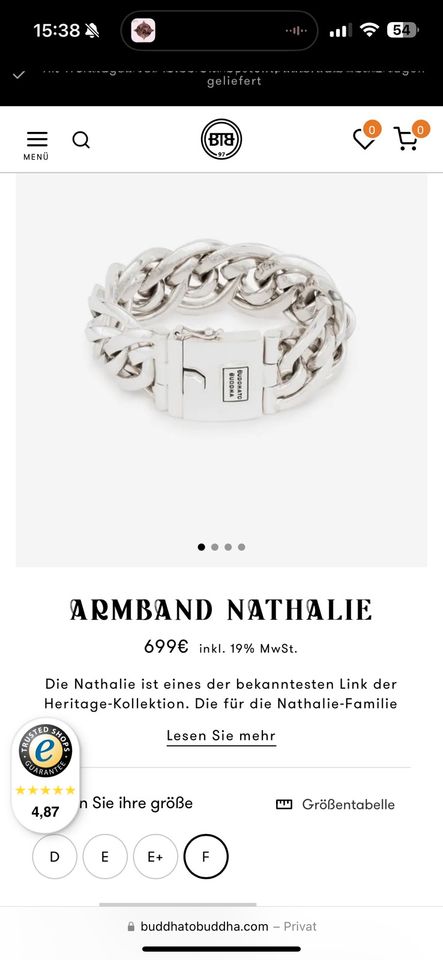 Buddha to Buddha Nathalie 925 Armband Silberarmband in Schwalbach a. Taunus