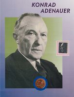Konrad Adenauer - 2 € vergoldet und 50 Pf. Briefmarke Brandenburg - Cottbus Vorschau