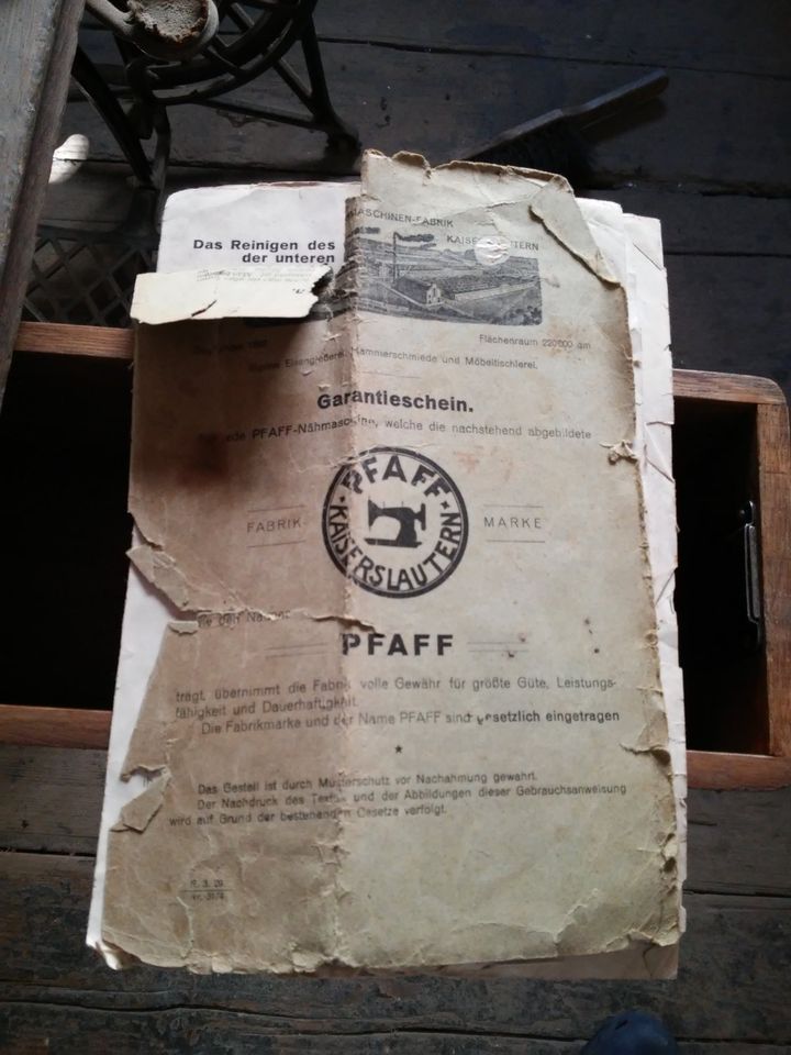 Nähmaschine Pfaff 103-2041 von 1930, gebraucht, Dachbodenfund in Coburg