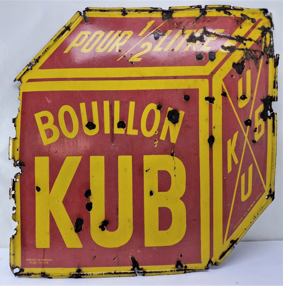 ‼️ Frankreich 1941 - altes Bouillon Kub Emailleschild in Heusweiler