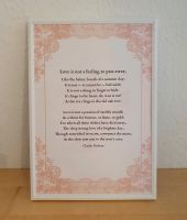 Geschenk Gedicht/Liebesgedicht Charles Dickens Bild/Wandbild/Deko Thüringen - Jena Vorschau