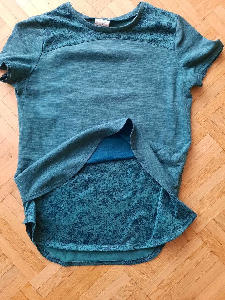 T-Shirt Kinder 2-in-1 - grün/blau Mädchen Größe 140 in Löchgau