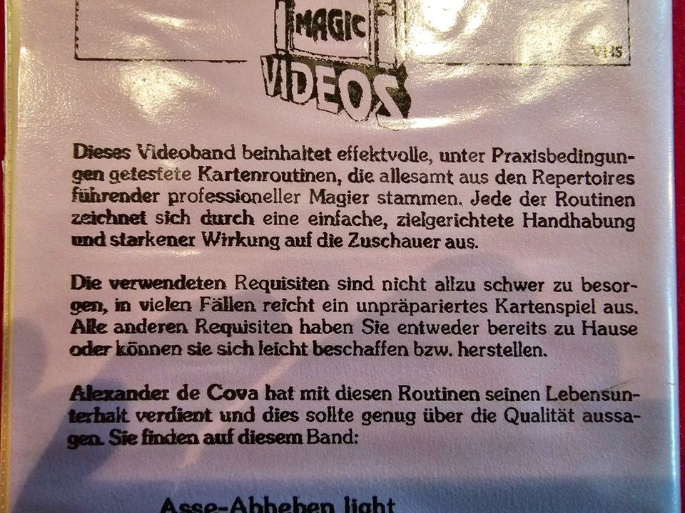 Alexander de Cova, Zaubertricks auf Video in Heilsbronn