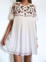 Zara Kleid Jumpsuit Einteiler 2in1 Stickerei Blumenmuster weiß M Bayern - Elsenfeld Vorschau