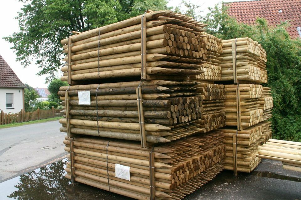 Baumpfähle Zaunpfähle Holz 10 x 250 cm imprägniert KDI in