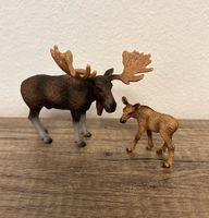 Schleich Wald Tiere Elch mit Jungtier Kalb  Rudel Familie Nordrhein-Westfalen - Rahden Vorschau