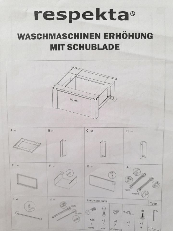 Respekta Waschmaschinenunterschrank, Erhöhung mit Schublade in Regensburg