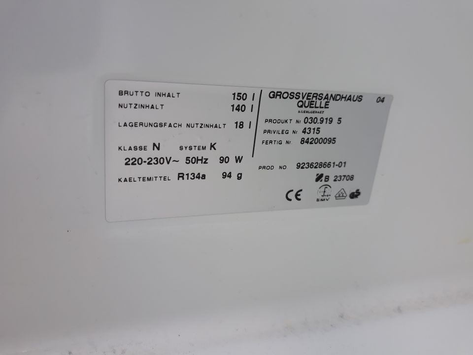 Kühlschrank 140 l Nutzinhalt in Augsburg