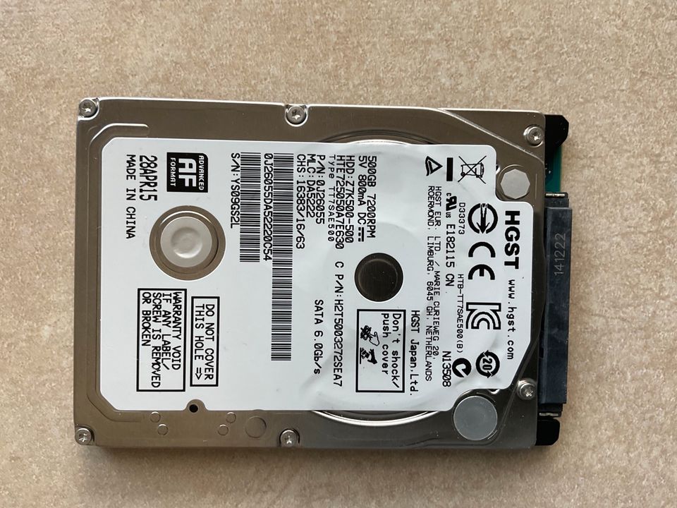 HGST 2,5 Zoll HDD Festplatte 500GB in Köln