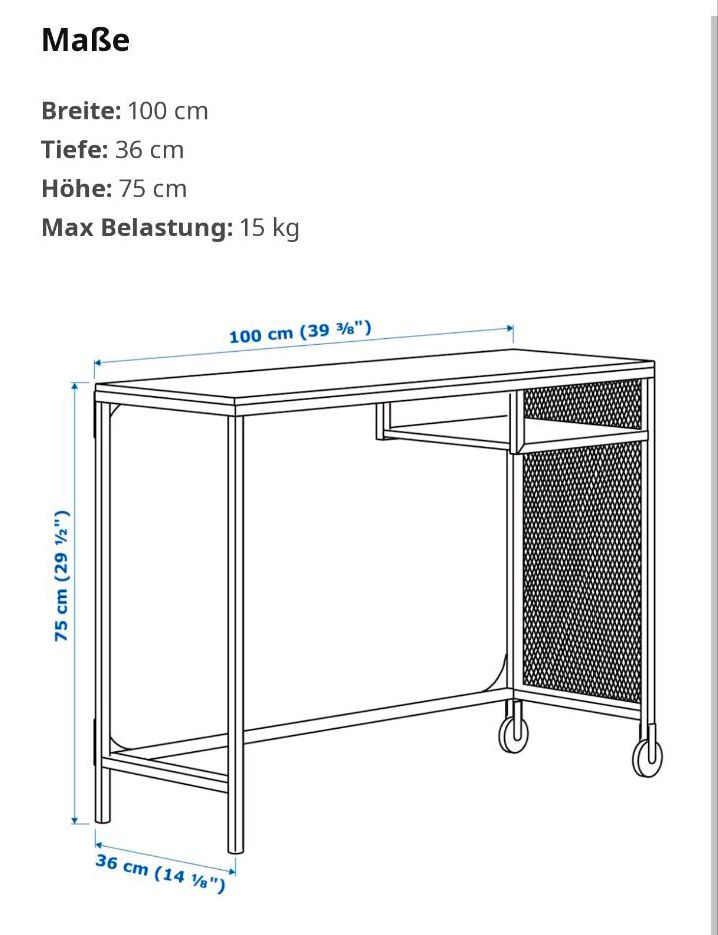 Laptop Schreibtisch Ikea Fjällbo Holz und Eisen in Meißen