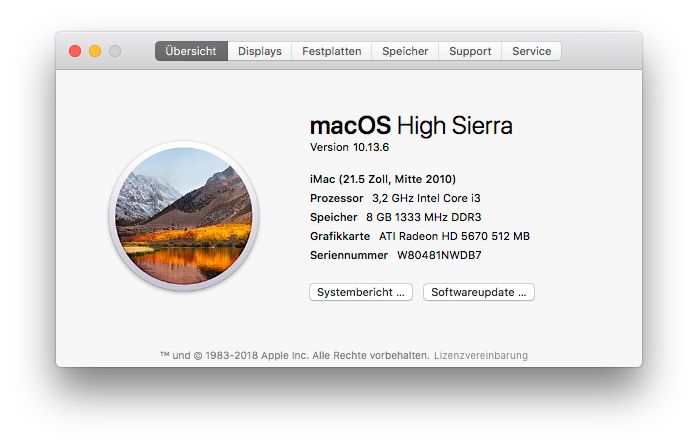 iMac 21,5 Zoll, Mitte 2010, 3,2 GHz Intel Core i3 in Nürnberg (Mittelfr)