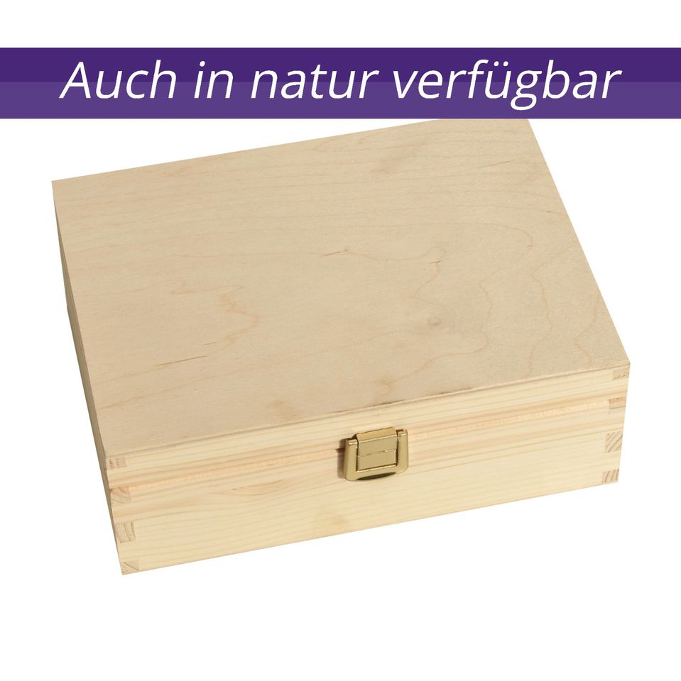 Aufbewahrungsbox Holz weiß für Basteln und Geschenke 21x16x8,5cm in Heiden