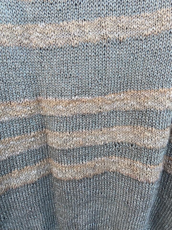 Handgestrickter Pullover Gr 44 aus Leinengarn und Baumwolle in Hemmingen
