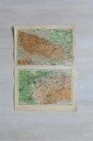 30er alt vintage Schul Roll Landkarte Bild Poster Harz JDL shabby Neuhausen-Nymphenburg - Neuhausen Vorschau