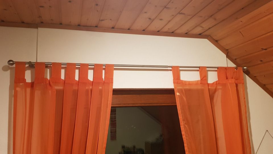 6x Vorhang, Gardine, Schlaufenschal 140x248cm orange in Bad Soden-Salmünster