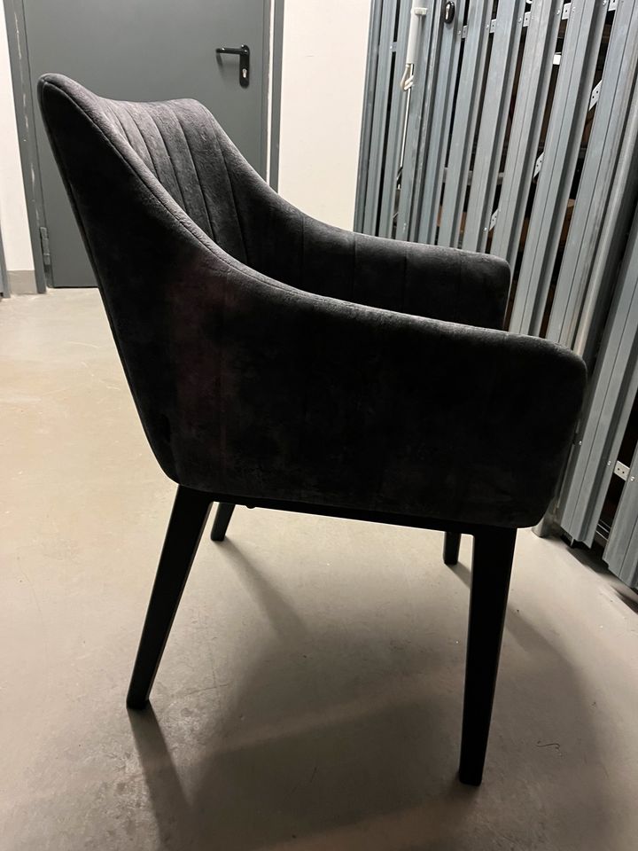 4 x Design Samt Stuhl mit Armlehne in Hamburg