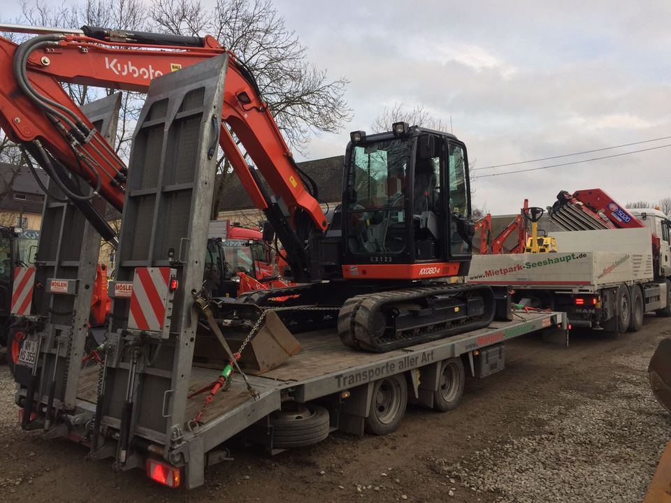 Transport von Baumaschinen, Landmaschinen, Container Kranarbeiten in Seeshaupt