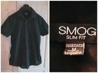 Elegantes Smog Slim Fit Hemd Kurzarm Gr.M Herren schwarz Bayern - Parkstetten Vorschau
