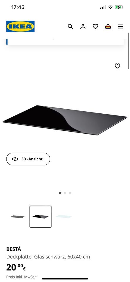 ****Besta Abdeckplatte 60x40 schwarz Glas wie neu**** in Mönchengladbach