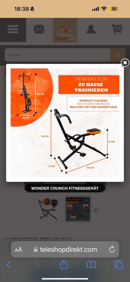 WONDER CRUNCH FITNESSGERÄT in Buch