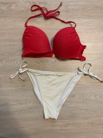 Bikini Set Zweiteiler rot weiß Oberteil Hose M / 38 80D Nordrhein-Westfalen - Wesel Vorschau