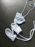 Baby Set | Handschuhe blau - weiß | 1x Strick 1x Frottee Nordrhein-Westfalen - Witten Vorschau