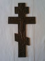 Großes antikes orthodoxes Kreuz aus Bronze Bayern - Gemünden a. Main Vorschau