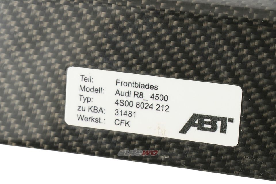 Audi R8 4S ABT Sportsline Carbon Frontblade Stoßstange Unten Vor in Wipperfürth