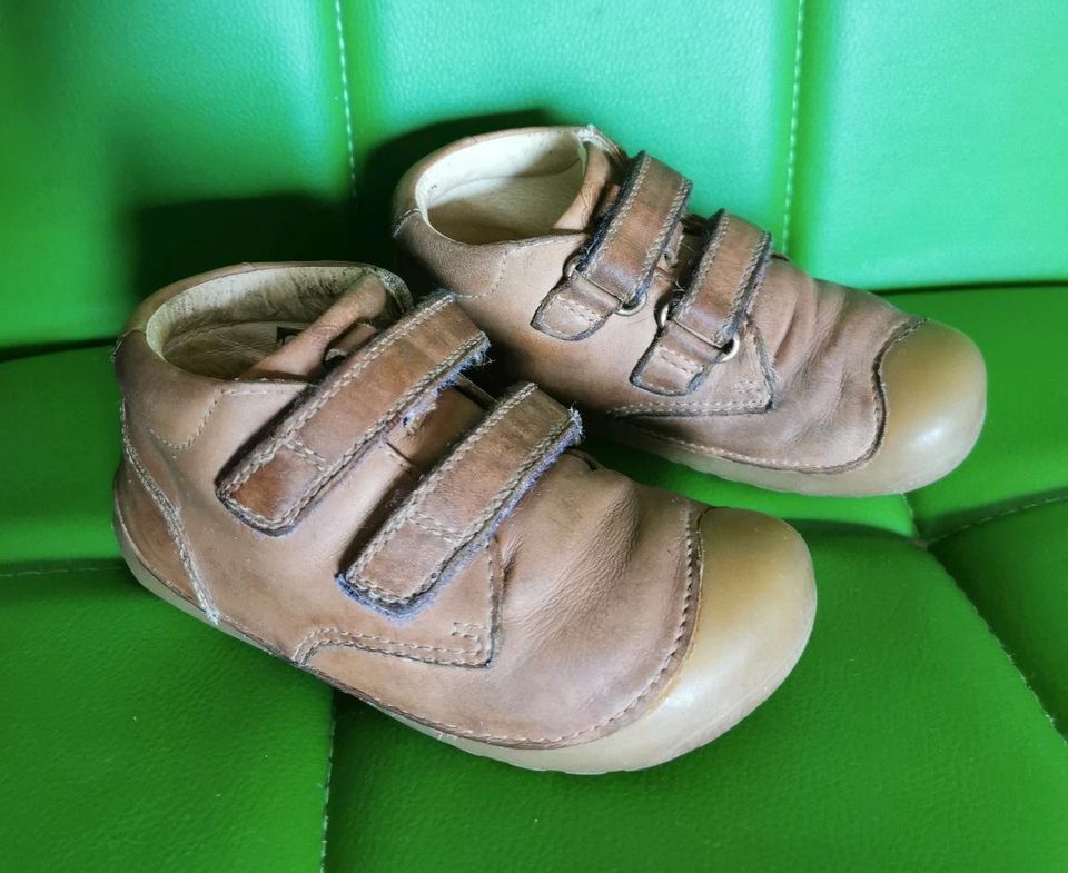 Bundgaard Petit Velcro 25 neue Sohlen caramel Barfußschuhe wide in Blumenholz