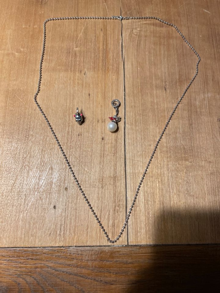 Thomas SABO Kette 80cm Anhänger Totenkopf Engel auf Perle in Wachtendonk