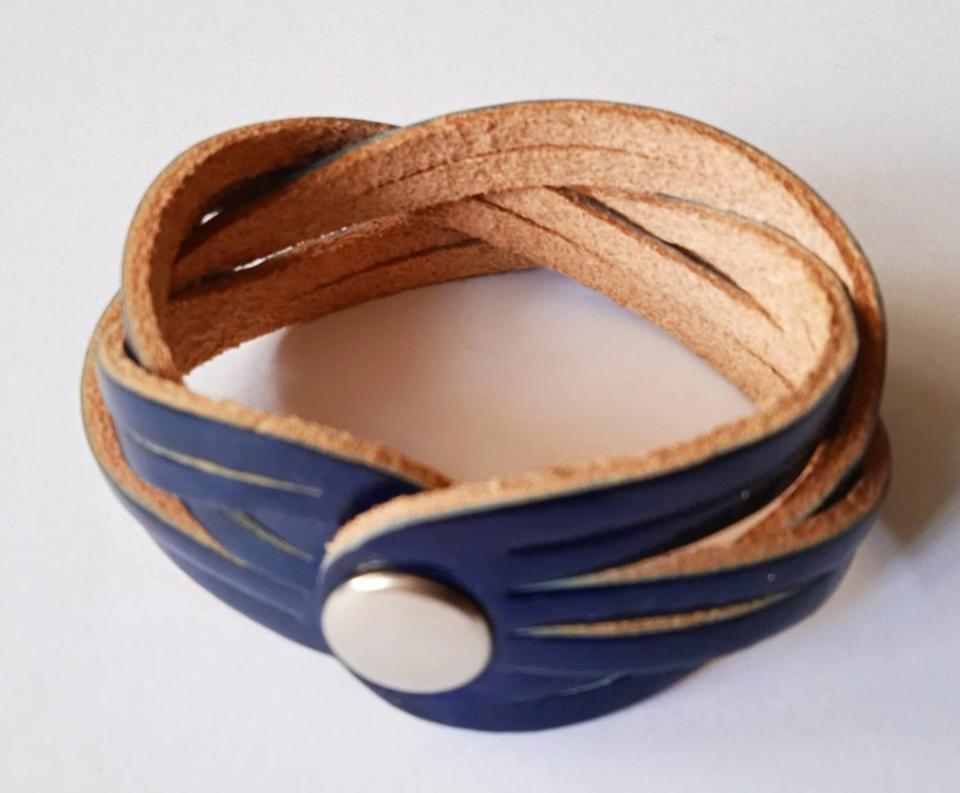 NEU - Lederarmband, geflochten, Dunkelblau mit Glanz, NP 19€ - ST in Raubling