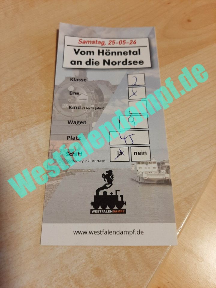 Westfalendampf Fahrkarte am 25.05.2024 in Iserlohn