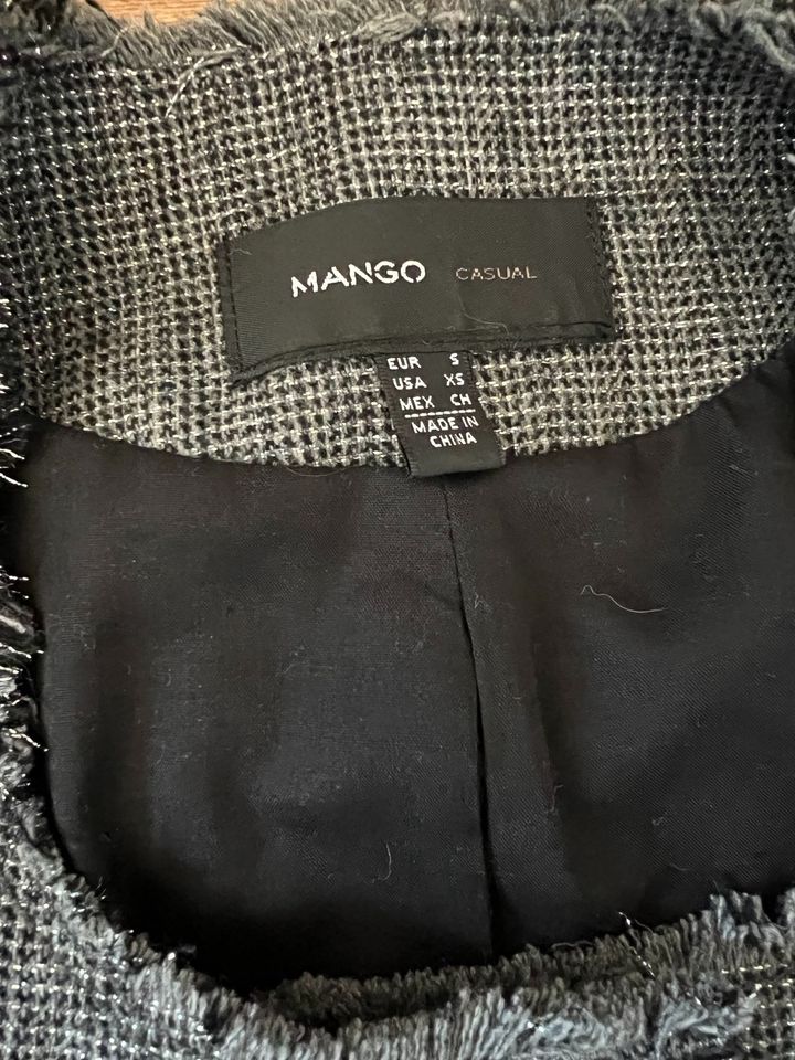 Tolle Mango Jacke Biker Boucle grau schwarz Glitzer Blouson S in Rühen