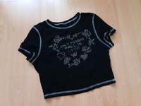 Schwarzes Crop Top T-Shirt Gr. S 36 von Shein Glitzersteine Dresden - Pirnaische Vorstadt Vorschau