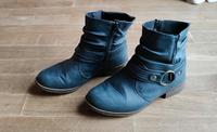 Stiefeletten 36/37 blaugrau Schnalle Reißverschluss Kunstleder Hessen - Burghaun Vorschau