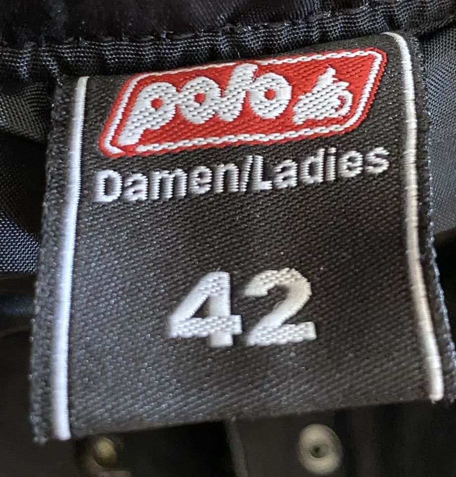 Damen Polo Motorradlederhose schwarz, Gr. 42, ungetragen in Runkel