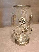 Glasvase bauchig mit Zinnfassung Rosenmotiv - Vase aus Glas Rheinland-Pfalz - Braubach Vorschau