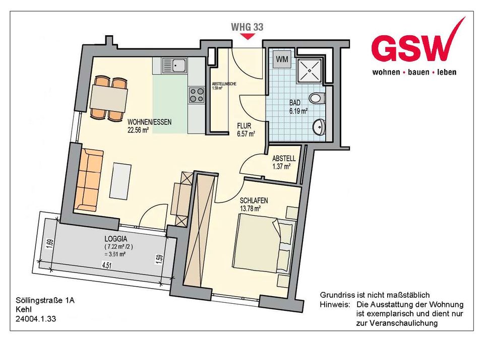 Erstbezug - Moderne 2-Zimmerwohnung mit Balkon in Kehl