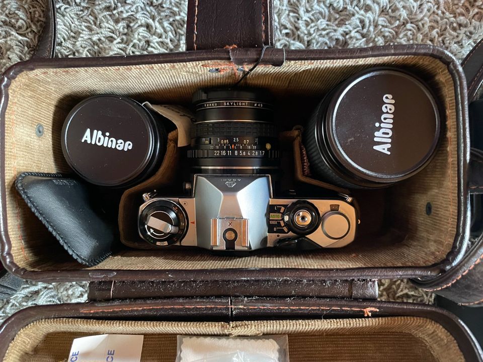 Kamera Pentax Asahi ME,  Objektive Super Albinar F128mm und F28mm in Hünxe