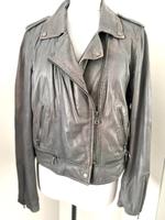 Oakwood Jacke bikerjacke grau Sidonie Lederjacke Used Look Leder Frankfurt am Main - Seckbach Vorschau
