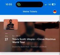 1x Travis Scott Frankfurt Hauttribüne Utopia CircusMaximus Ticket Süd - Niederrad Vorschau