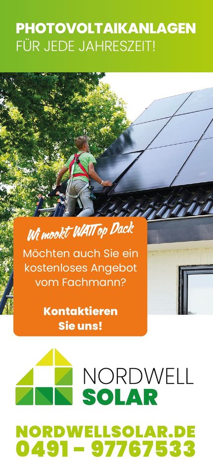 Denken Sie über die Zukunft nach: Ist eine Photovoltaik-Anlage das Richtige für Sie? in Leer (Ostfriesland)