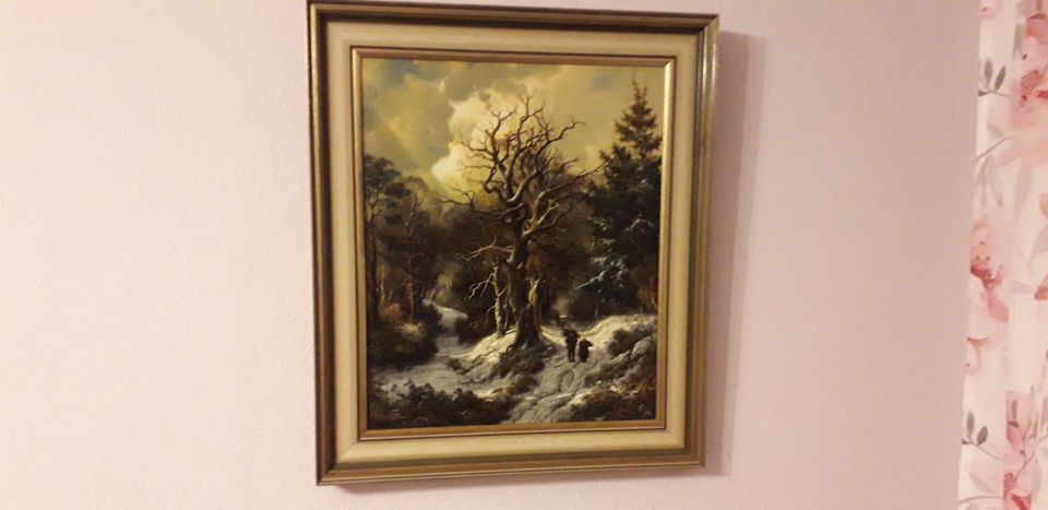 ÖLGEMÄLDE/ÖLBILD  "WINTERLANDSCHAFT" VON HORST ALTERMANN in Waldorf