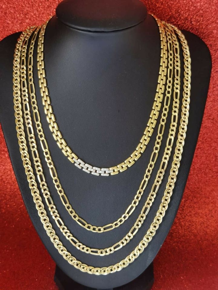 585 Gold Halskette Goldkette 14K Set Collier Armreifen Ohrringe in Berlin